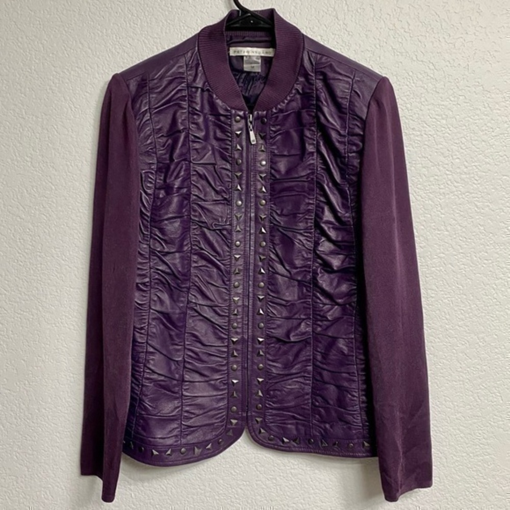PETER NYGARD 100% Leather Vintage Purple Jacket (M)